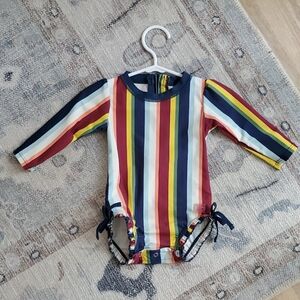 Ruffle Butts Baby Girl Long Sleeve Swimsuit Rashguard Sz6-12m